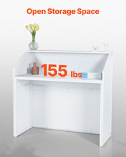 Reception Desk, 1180 x 500 x 1115 mm Rectangular Front Counter Table, Office Reception Desk, Retail Counter V952-YBQTJXWCTBDCYNOVBV0