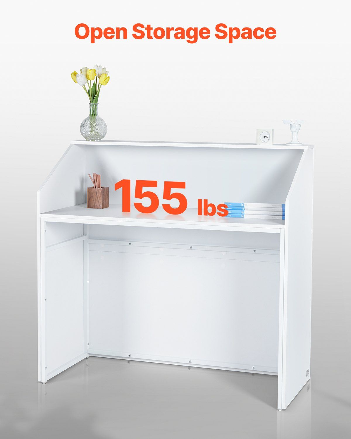 Reception Desk, 1180 x 500 x 1115 mm Rectangular Front Counter Table, Office Reception Desk, Retail Counter V952-YBQTJXWCTBDCYNOVBV0