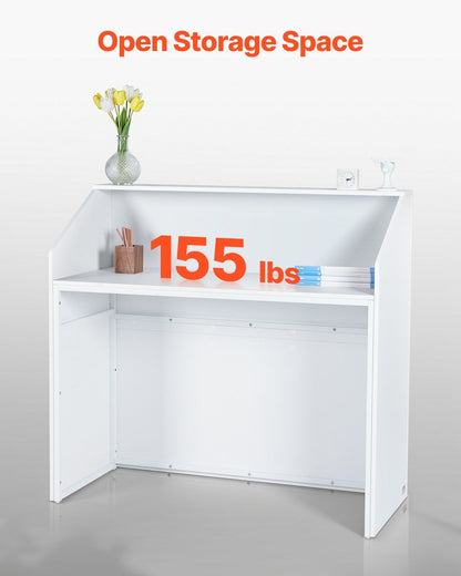 Reception Desk, 1180 x 500 x 1115 mm Rectangular Front Counter Table, Office Reception Desk, Retail Counter V952-YBQTJXWCTBDCYNOVBV0