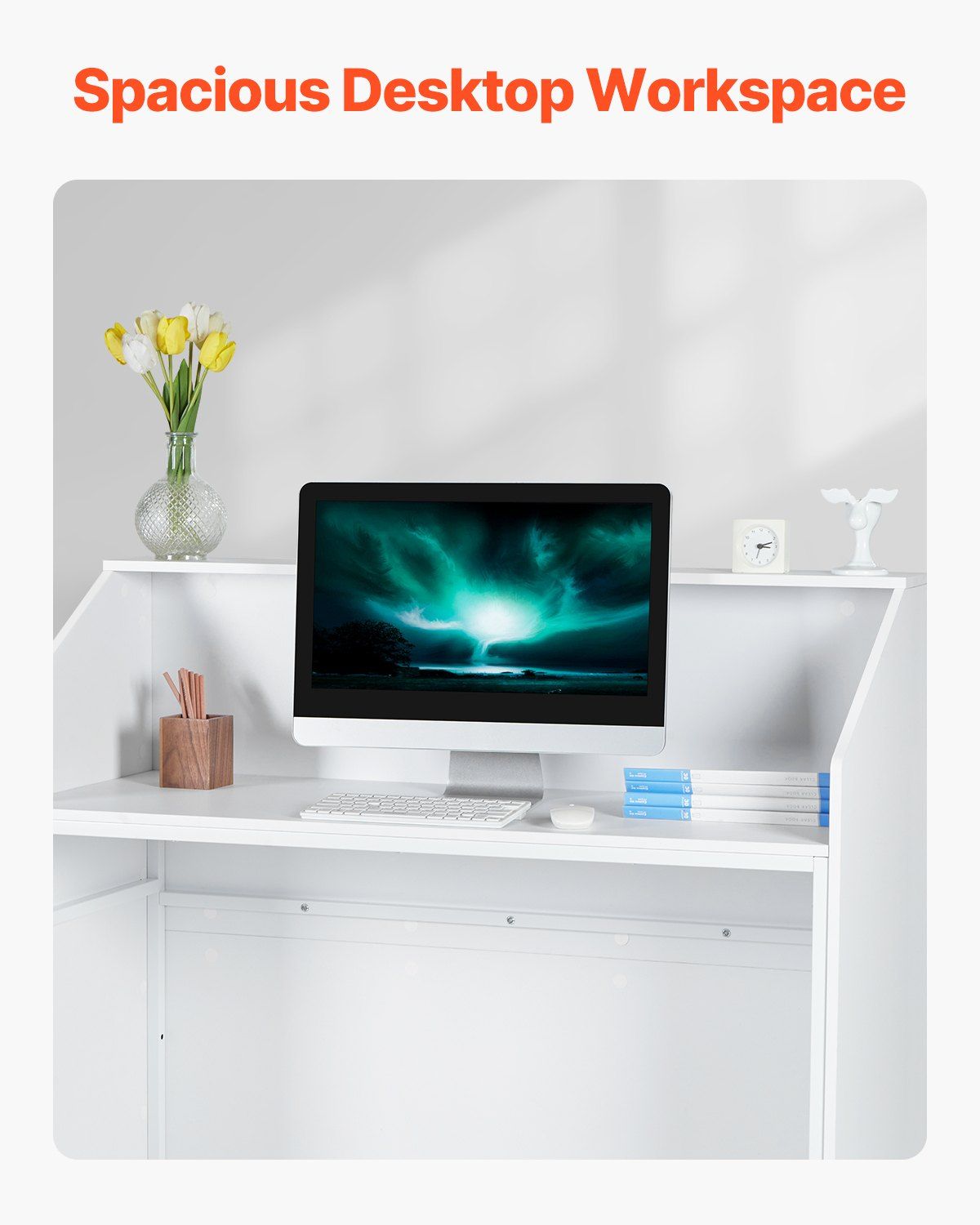 Reception Desk, 1180 x 500 x 1115 mm Rectangular Front Counter Table, Office Reception Desk, Retail Counter V952-YBQTJXWCTBDCYNOVBV0