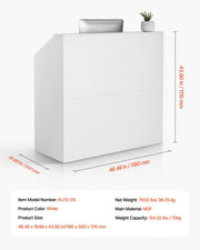 Reception Desk, 1180 x 500 x 1115 mm Rectangular Front Counter Table, Office Reception Desk, Retail Counter V952-YBQTJXWCTBDCYNOVBV0
