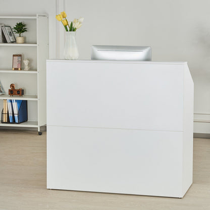 Reception Desk, 1180 x 500 x 1115 mm Rectangular Front Counter Table, Office Reception Desk, Retail Counter V952-YBQTJXWCTBDCYNOVBV0