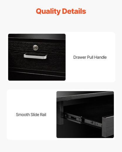 Reception Desk, 1400 x 800 x 1200 mm L-Shaped Front Counter Table, Office Reception Counter with Drawer V952-YBQTLX1CDCCJ185MFV0