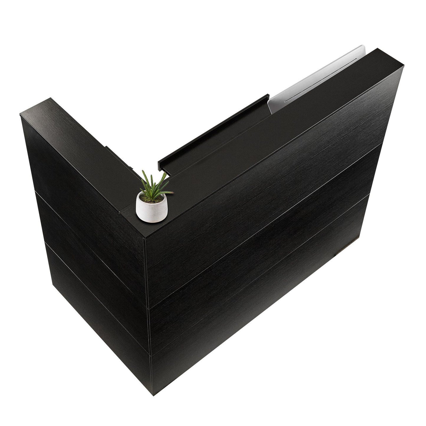Reception Desk, 1400 x 800 x 1200 mm L-Shaped Front Counter Table, Office Reception Counter with Drawer V952-YBQTLX1CDCCJ185MFV0