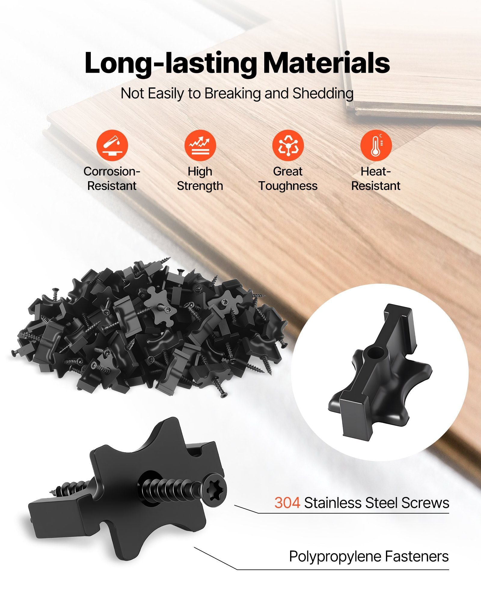 500PCS Hidden Deck Fasteners for Composite Decking Board, Universal Composite T Clips & Plastic Hidden V952-YBSJGJ500PCSS4H9G001V0