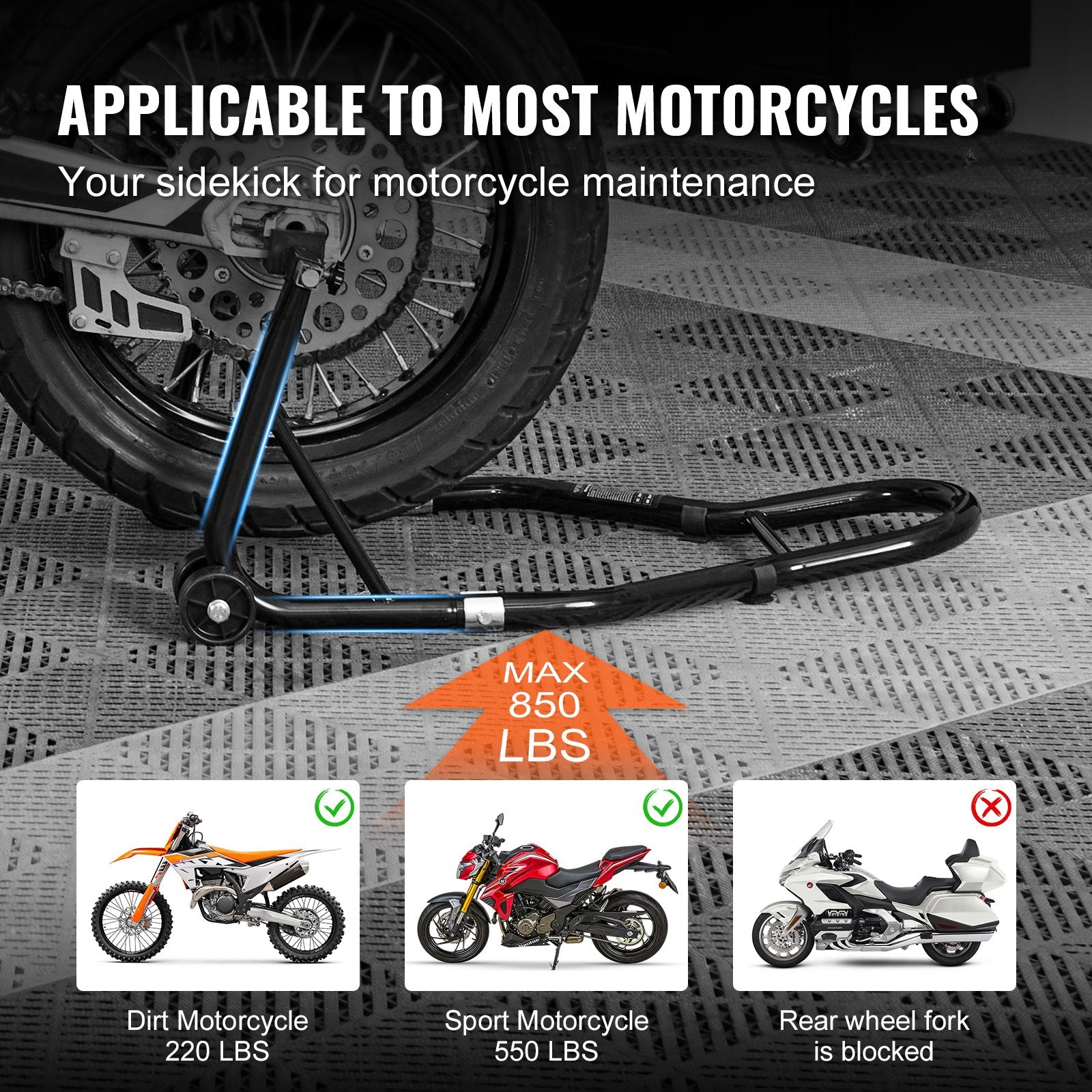 Motorcycle Bike Stand Rear 850 LBS Forklift Spoolift Paddock Swingarm Lift V952-YBSJZJHLXCXCHIPK8V0