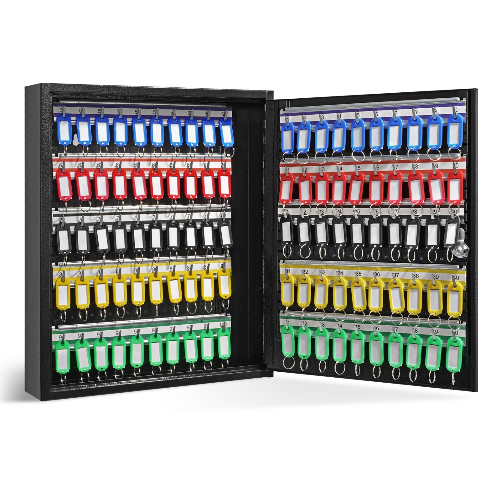100-Key Cabinet, Key Lock Box with Adjustable Racks, Security Key Storage Box Steel, Key Organizer with 100 V952-YCAQJHS100PC6KJXSV0