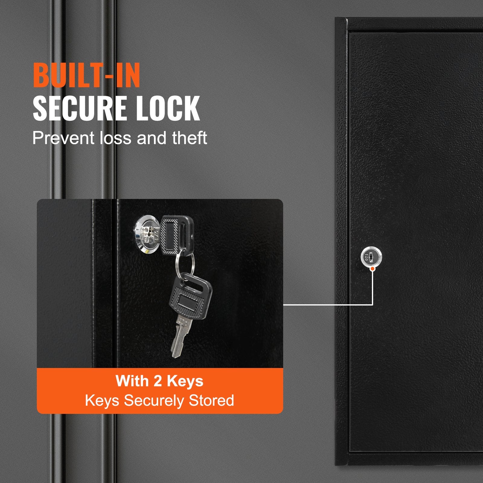 100-Key Cabinet, Key Lock Box with Adjustable Racks, Security Key Storage Box Steel, Key Organizer with 100 V952-YCAQJHS100PC6KJXSV0
