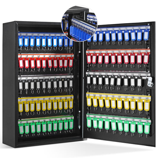 200-Key Cabinet, Key Lock Box with Adjustable Racks, Security Key Storage Box Steel, Key Organizer with 200 V952-YCAQJHS200PCPVII5V0