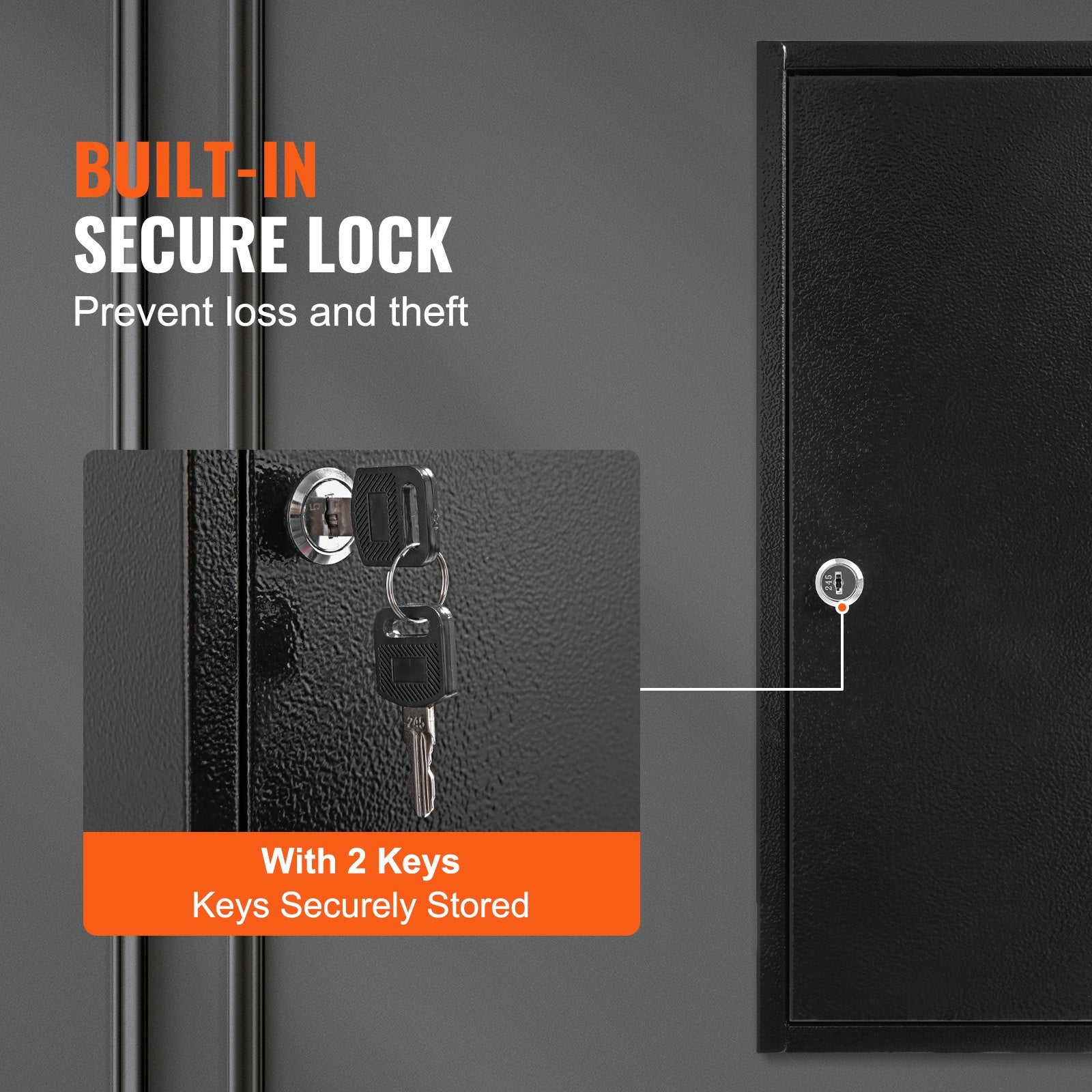 200-Key Cabinet, Key Lock Box with Adjustable Racks, Security Key Storage Box Steel, Key Organizer with 200 V952-YCAQJHS200PCPVII5V0
