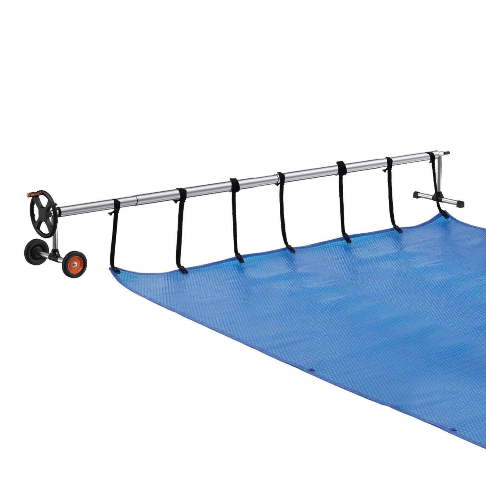 Pool Cover Reel, Aluminum Solar Cover Reel 18 ft, Inground Swimming Pool Cover Reel Set with Rubber Wheels V952-YCGJPDXYC18FG1KZ9V0