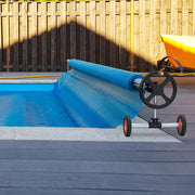 Pool Cover Reel, Aluminum Solar Cover Reel 18 ft, Inground Swimming Pool Cover Reel Set with Rubber Wheels V952-YCGJPDXYC18FG1KZ9V0