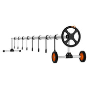 Pool Cover Reel, Aluminum Solar Cover Reel 22 ft, Inground Swimming Pool Cover Reel Set with Rubber Wheels V952-YCGJPDXYC22F0GGZ0V0