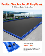 Pool Cover Water Bags, 5 Packs 2560 mm, Double Chamber Pool Cover Water Tubes, 0.4mm Thick PVC Bags Weights V952-YCGSGSQ10FT5QJOP0001V0