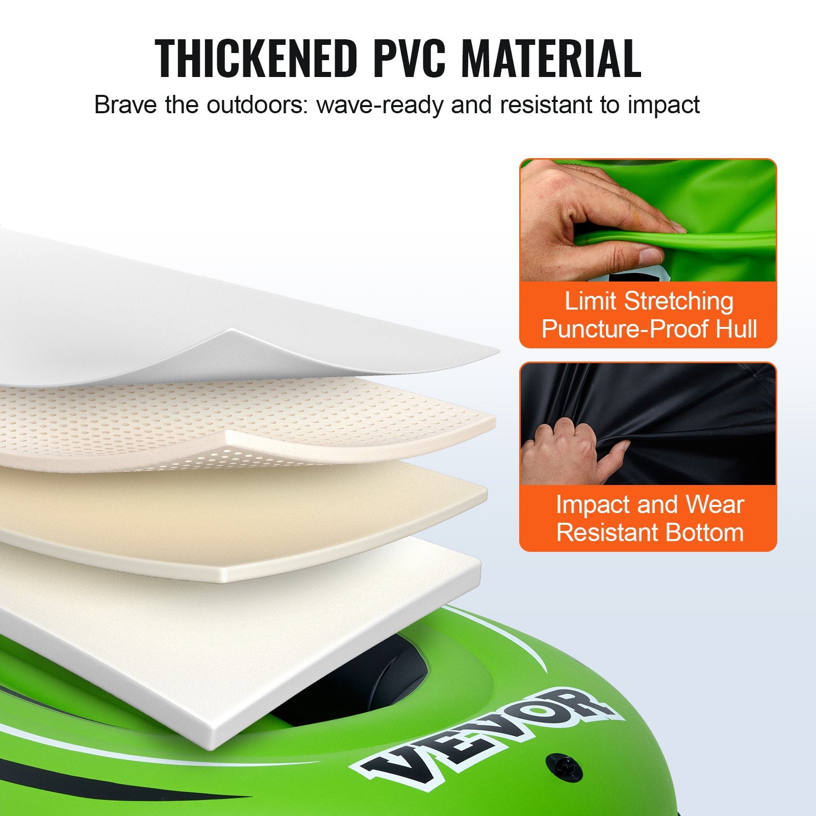 Inflatable Boat, 2-Person Inflatable Fishing Boat, Strong PVC Portable Boat Raft Kayak, Includes 1158 mm V952-YCK2RK0000004FUE8V0