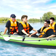 Inflatable Boat, 4-Person Inflatable Fishing Boat, Strong PVC Portable Boat Raft Kayak, 1158mm Aluminum Oars, V952-YCK4RK00000087X5RV0
