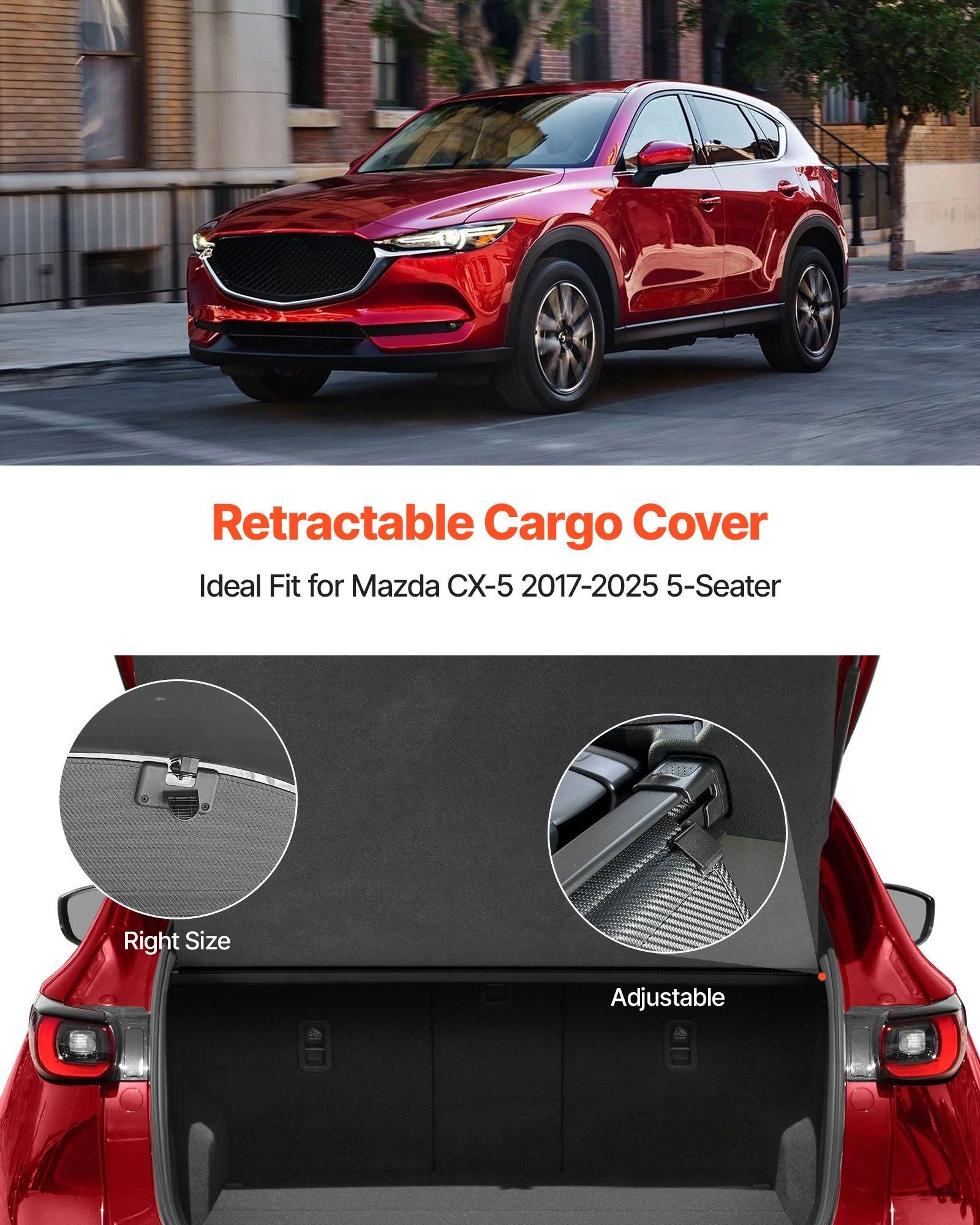 Retractable Cargo Cover, Upgraded Carbon Fiber Texture Trunk Cover, Anti-Peeping Luggage Privacy Shield, Easy V952-YCKSSSHCGYCK0ZFO1001V0