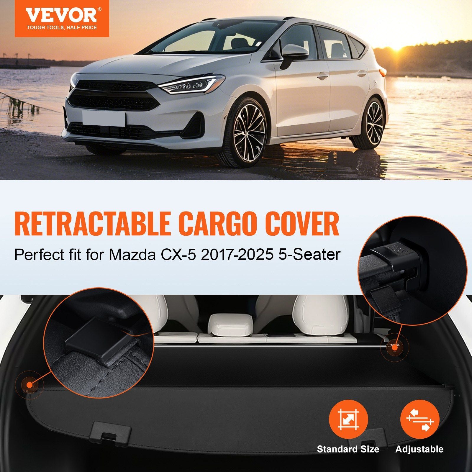 Retractable Cargo Cover for Mazda, Upgraded Waterproof Trunk Cover Security Shield Shade for Mazda CX-5 V952-YCKSSSHCGYCK3IQI4V0