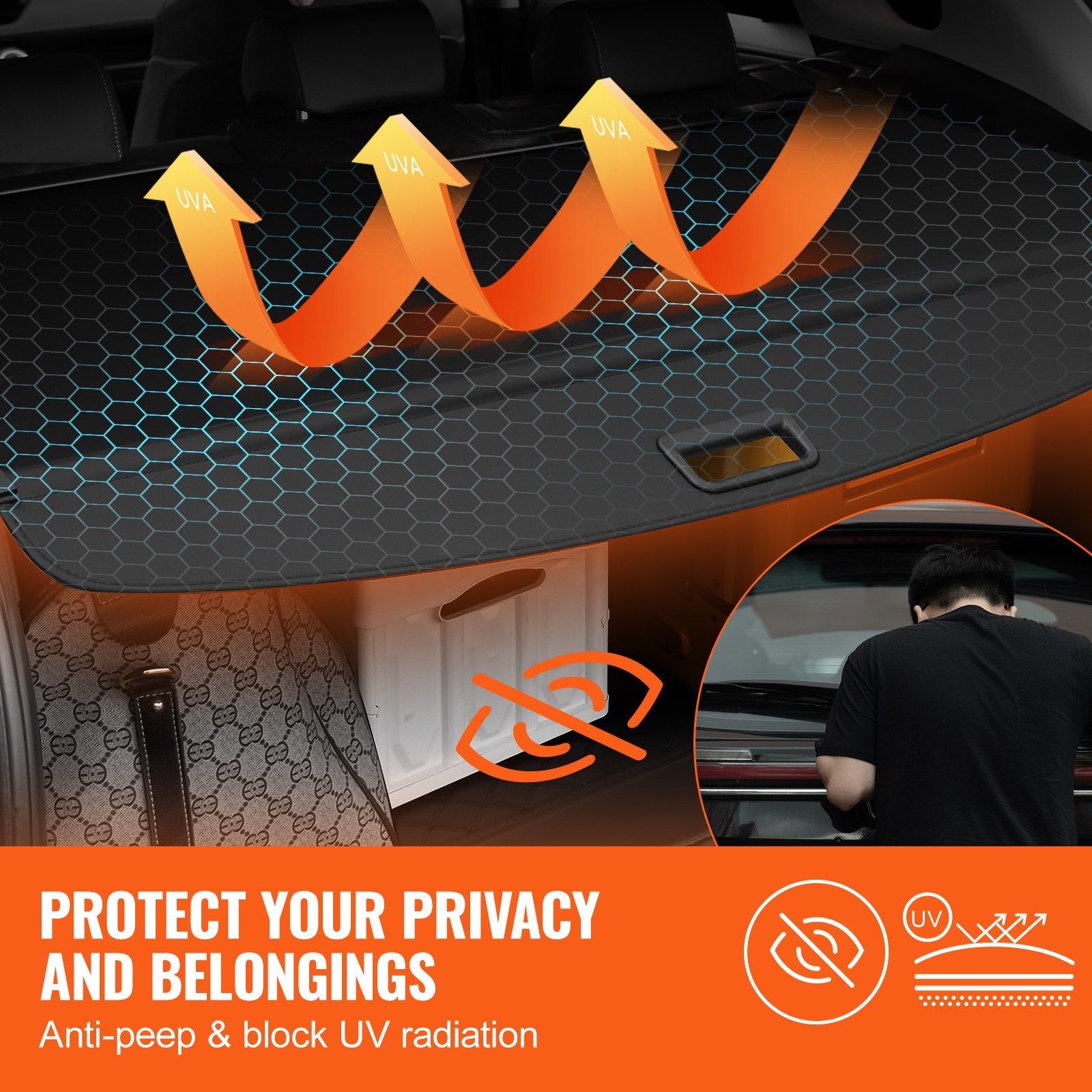 Retractable Cargo Cover for Jeep Grand Cherokee 2 Row 2022-2024 OEM Design V952-YCKSSSHCGYCK7IFY2V0