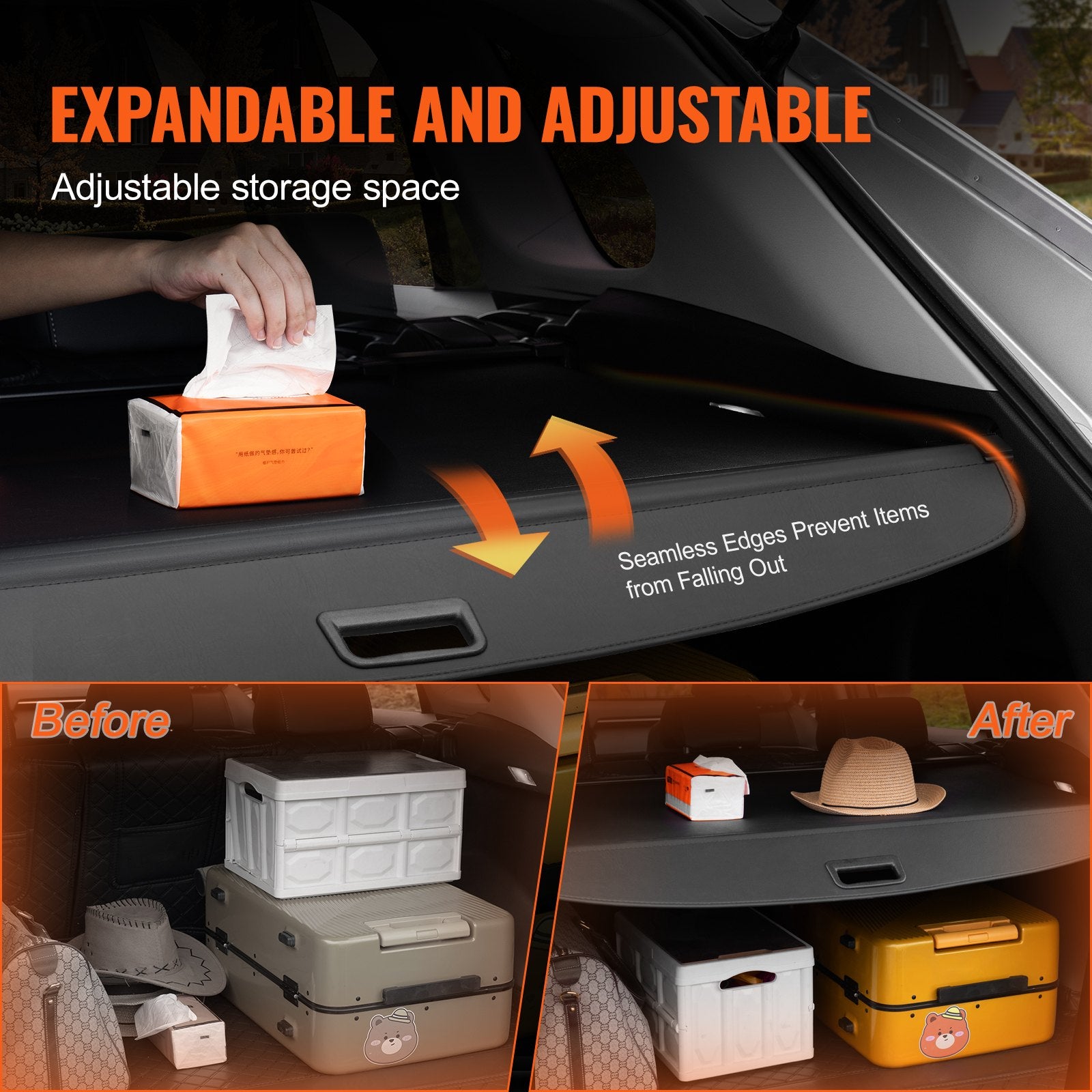 Retractable Cargo Cover for Jeep Grand Cherokee 2 Row 2022-2024 OEM Design V952-YCKSSSHCGYCK7IFY2V0