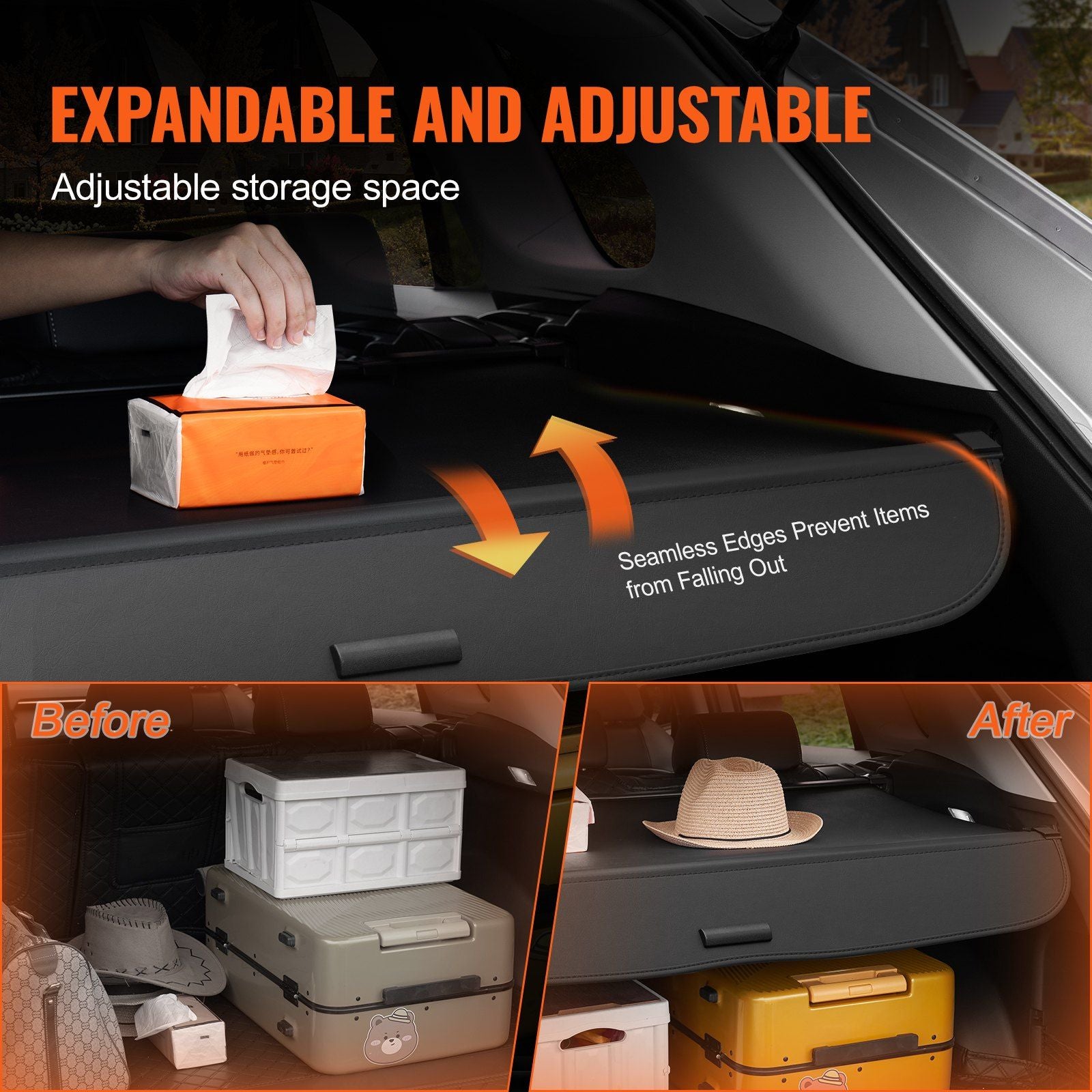 Retractable Cargo Cover for Honda, Upgraded Waterproof Trunk Cover Security Shield Shade for Honda CRV V952-YCKSSSHCGYCKLJ727V0