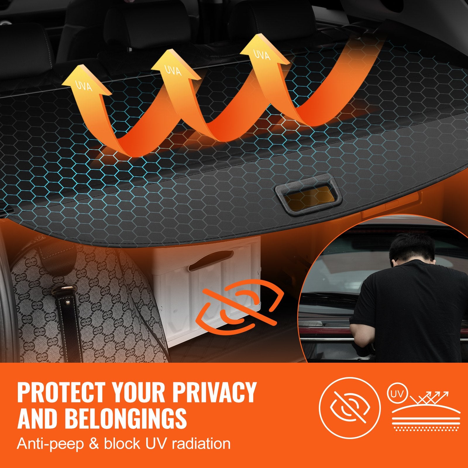 Retractable Cargo Cover for GMC Terrain + Chevrolet Equinox 2018-2024 V952-YCKSSSHCGYCKRKCRGV0