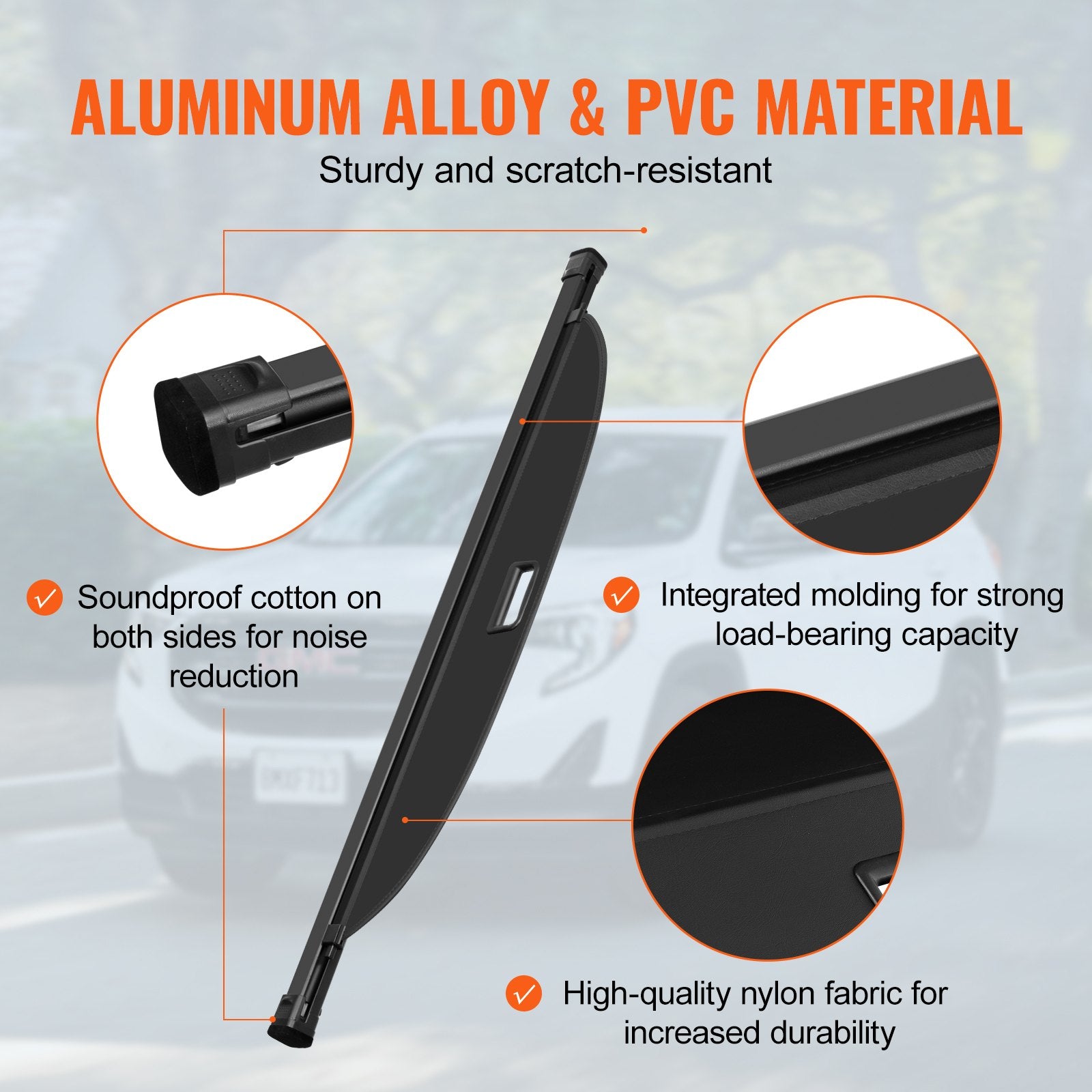 Retractable Cargo Cover for GMC Terrain + Chevrolet Equinox 2018-2024 V952-YCKSSSHCGYCKRKCRGV0