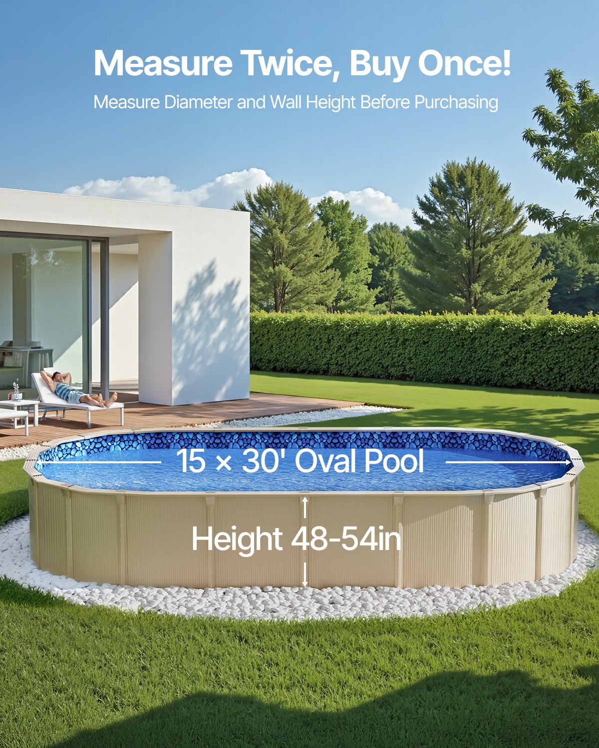 Oval Pool Liner 15x30ft Overlap Style Pool Liner 54in Wall Height V952-YCNCOVAL15309D7RJV0