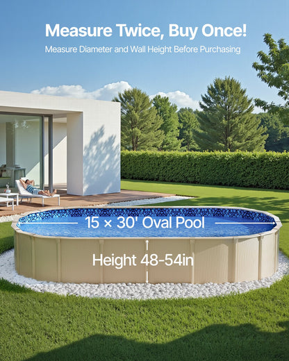 Oval Pool Liner 15x30ft Overlap Style Pool Liner 54in Wall Height V952-YCNCOVAL15309D7RJV0
