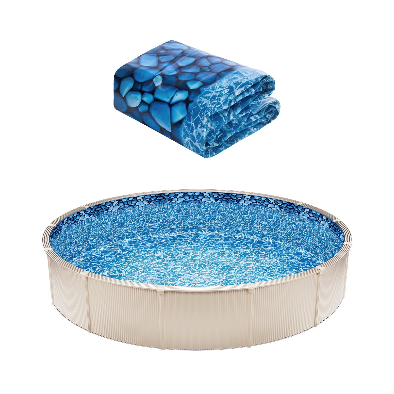 Round Pool Liner 24ft Overlap Style Pool Liner 54in Wall Height V952-YCNCROUND24F9N24HV0