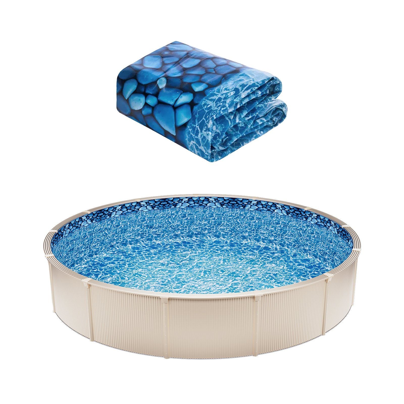 27-ft Round Above Ground Pool Liner, Unibead Pool Liners, Standard Gauge, 52inch Wall Height, Designed for V952-YCNCROUND27FS7V0CV0