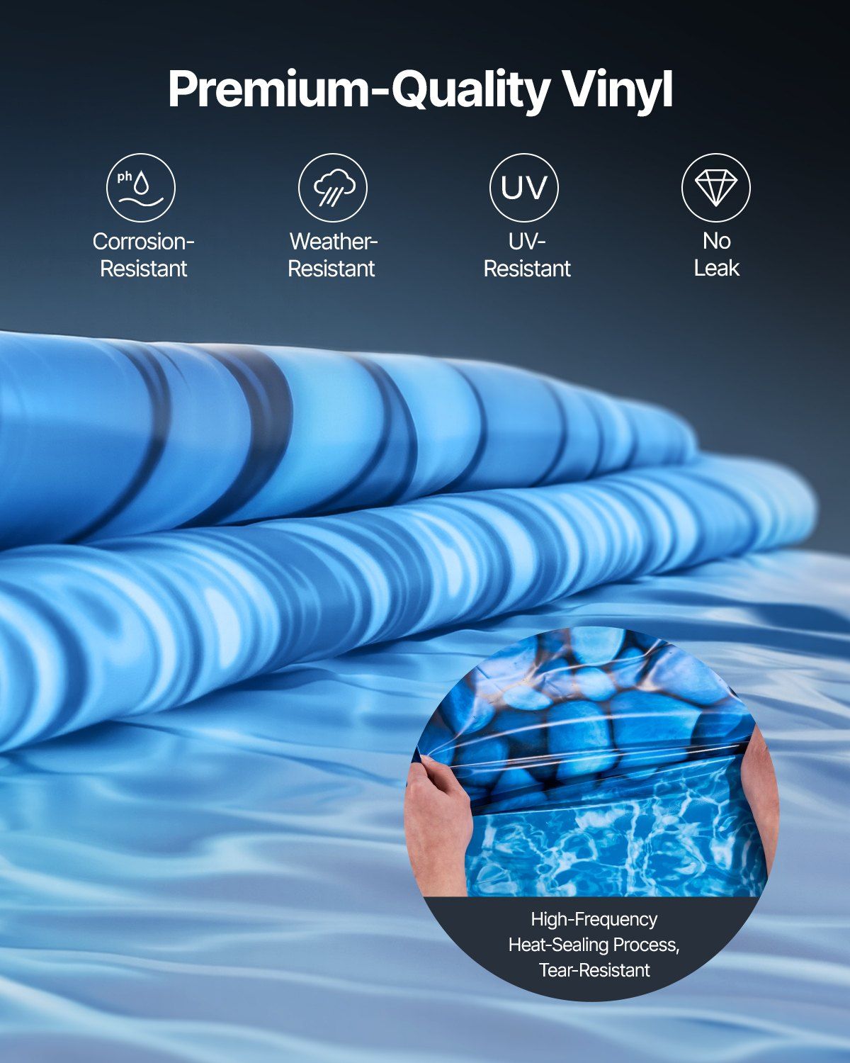 27-ft Round Above Ground Pool Liner, Unibead Pool Liners, Standard Gauge, 52inch Wall Height, Designed for V952-YCNCROUND27FS7V0CV0