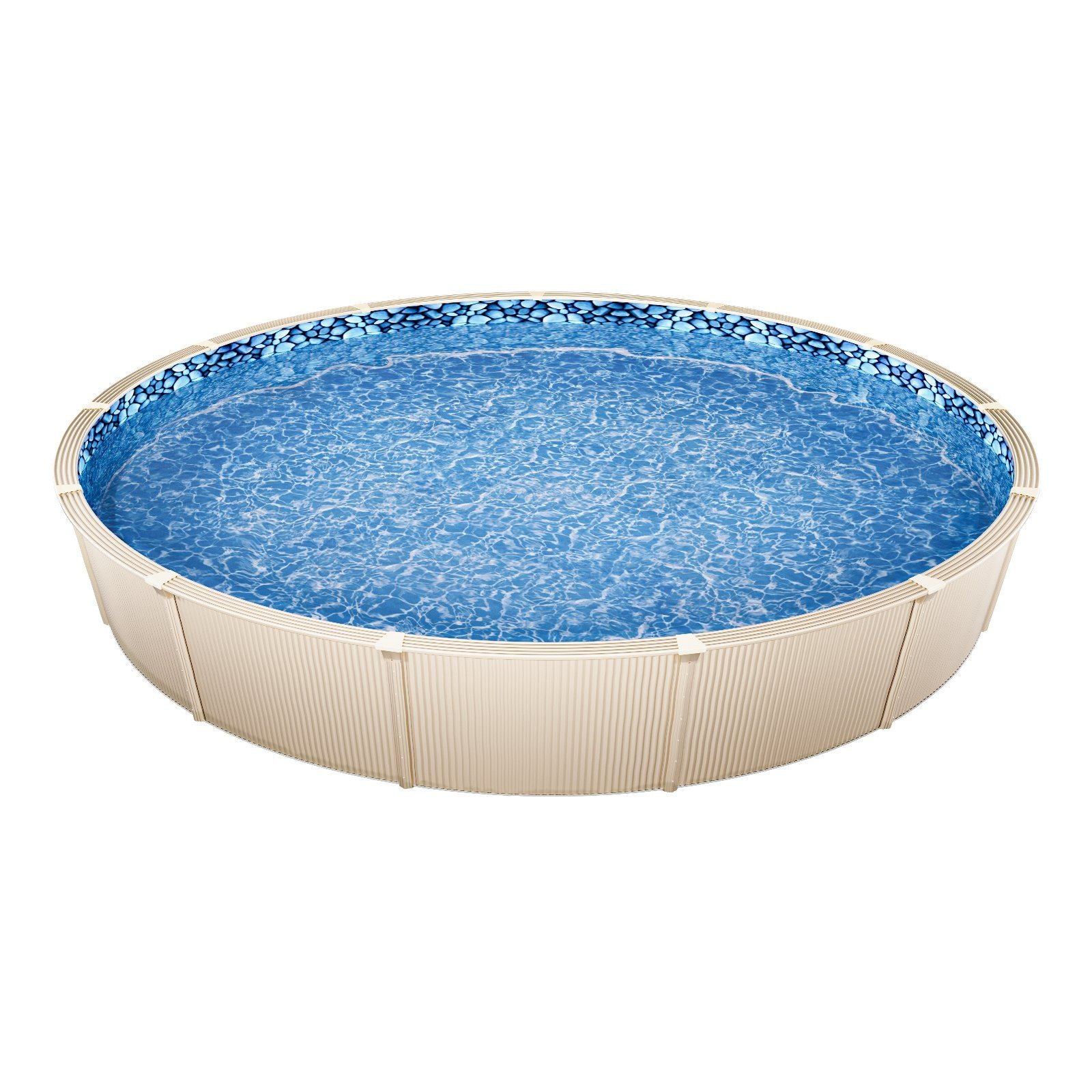 Pool Liner, 30ft Round Pool Liner, Uinbead Style, Durable Vinyl Pool Liner, Standard Gauge, 52in Wall Height, V952-YCNCROUND30FAO034V0