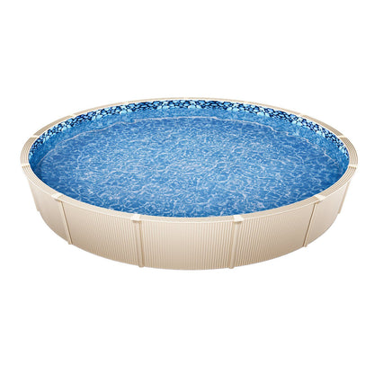 Pool Liner, 33ft Round Pool Liner, Uinbead Style, Durable Vinyl Pool Liner, Standard Gauge, 52in Wall Height, V952-YCNCROUND33F2W6ZSV0
