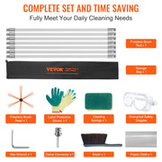 7 m Chimney Sweep Kit, w/ 7 Reinforced Nylon Flexible Rods, Ergonomic Chimney Cleaning Brush, 360-Degree V952-YCS23YC1PCS7325NNV0