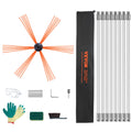 8 m Chimney Sweep Kit, w/ 8Reinforced Nylon Flexible Rods, Ergonomic Chimney Cleaning Brush, 360-Degree Brush V952-YCS26YC1PCS8SK8QRV0