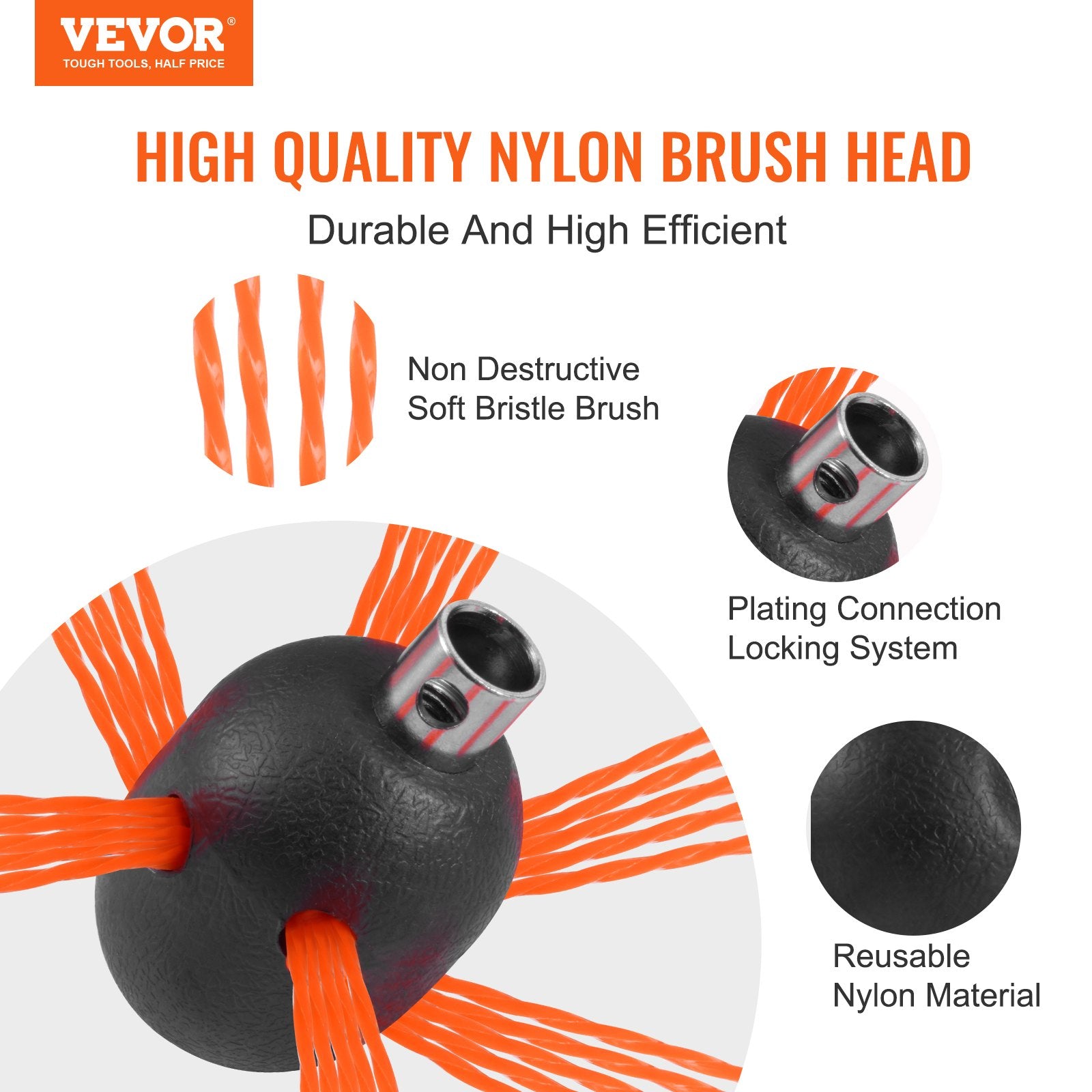 12 m Chimney Sweep Kit, w/ 12 Reinforced Nylon Flexible Rods, Ergonomic Chimney Cleaning Brush, 360-Degree V952-YCS39YC1PCS1SWX6XV0