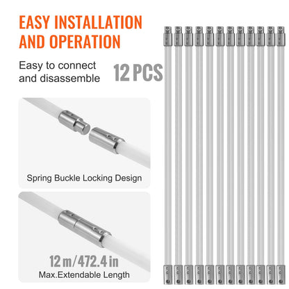 12 m Chimney Sweep Kit, w/ 12 Reinforced Nylon Flexible Rods, Ergonomic Chimney Cleaning Brush, 360-Degree V952-YCS39YC1PCS1SWX6XV0