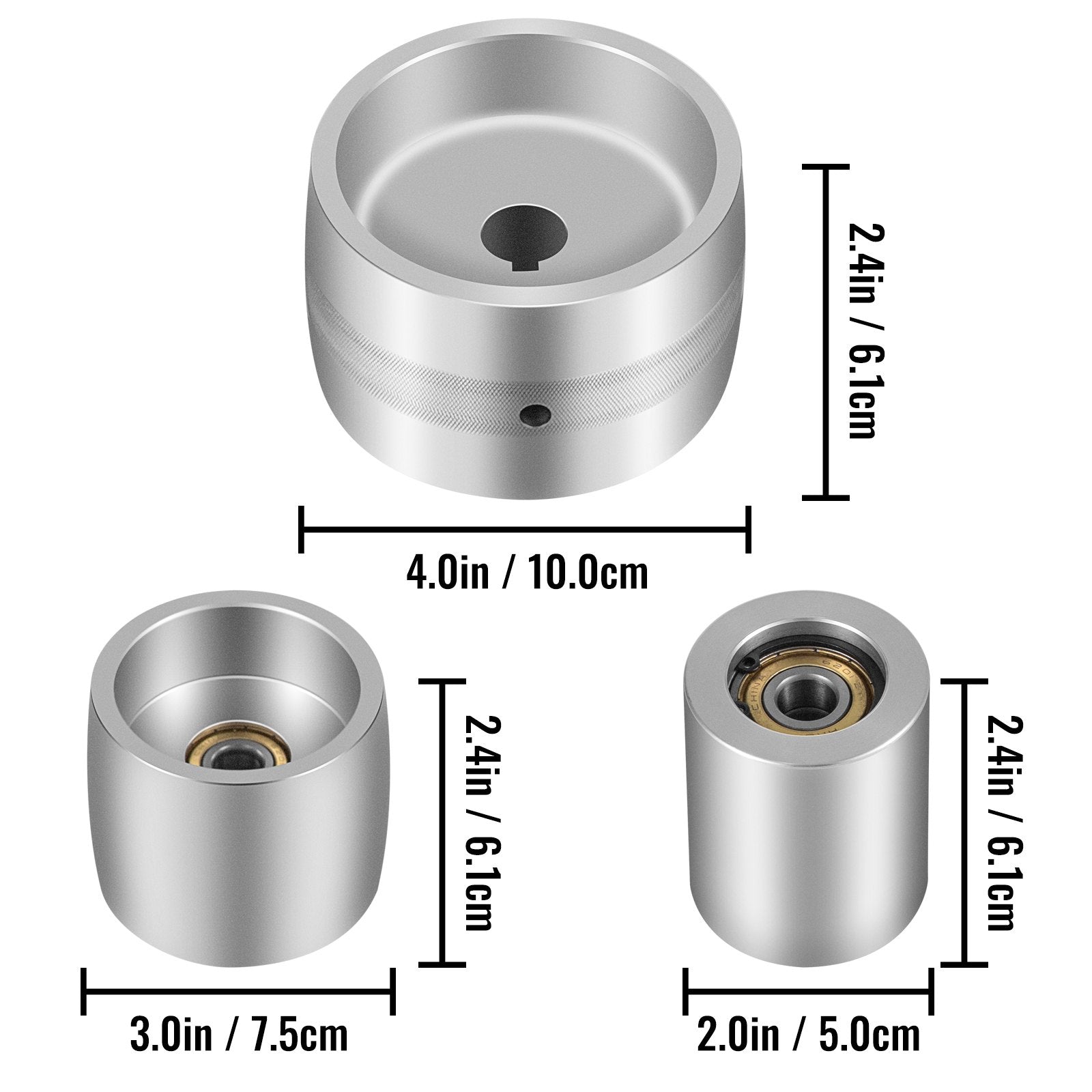 Belt Grinder 2" x 72" Wheel Set, Belt Knife Grinder Wheel Set, Aluminum Belt Grinder Wheel Crowned for Knife V952-YCSDJQ424MM235O58V0