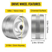 Belt Knife Grinder 2"x72" Wheel Set 5" Drive 5/8" Bore 4" Track 2" Idler V952-YCSDJQDL55824SFNXV0