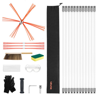 Chimney Sweep Kit, 12m Maximum Extendable Length Chimney Sweep, Chimneys Cleaning Kit with Bristle V952-YCSQSTJ39YC1BNKTL001V0