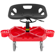 Rolling Garage Stool, 300LBS Capacity, Adjustable Height from 18 in to 23 in, 360-degree Swivel Wheels (4""), V952-YCTYXAPJYL4PDBZGEV0