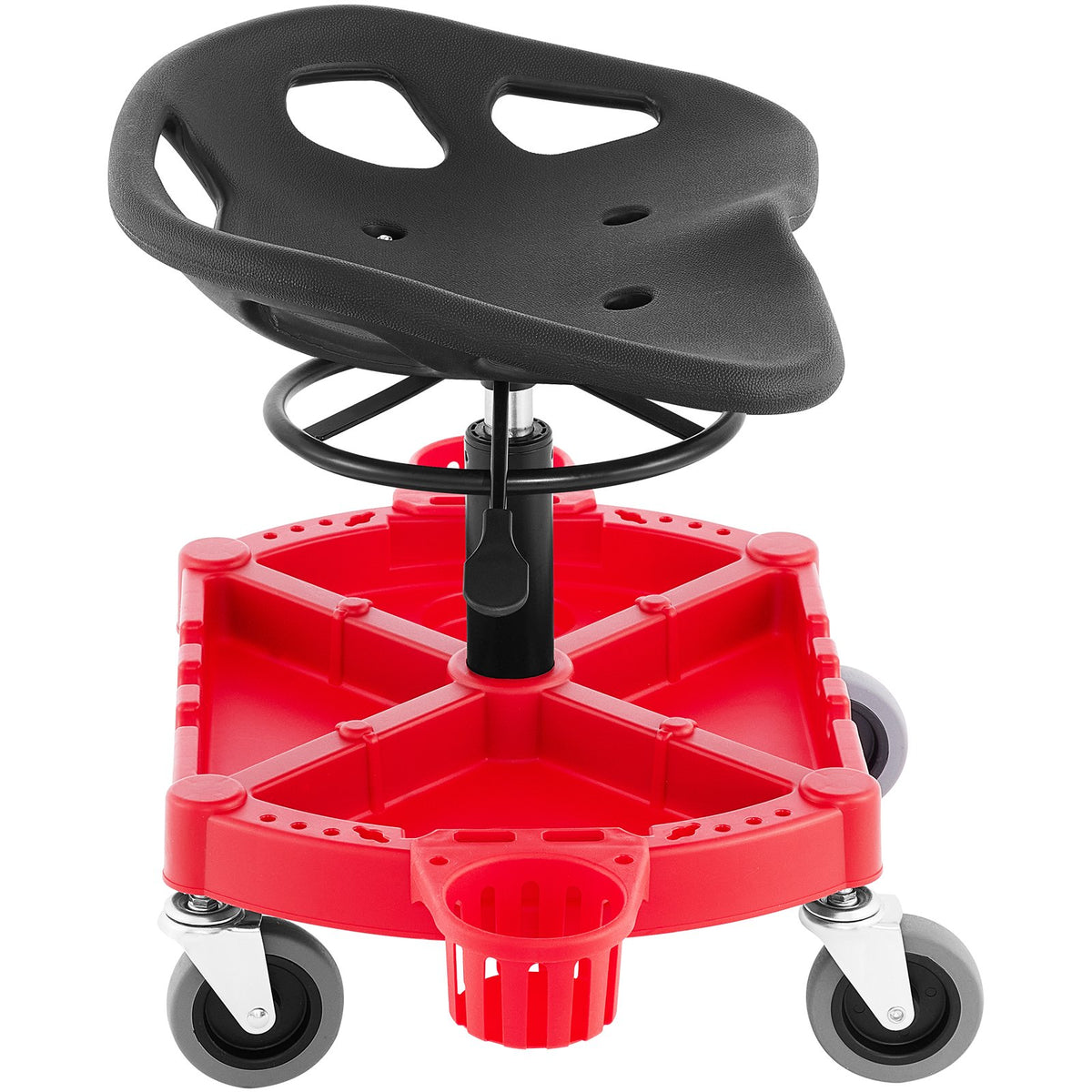 Rolling Garage Stool, 300LBS Capacity, Adjustable Height from 18 in to 23 in, 360-degree Swivel Wheels (4""), V952-YCTYXAPJYL4PDBZGEV0