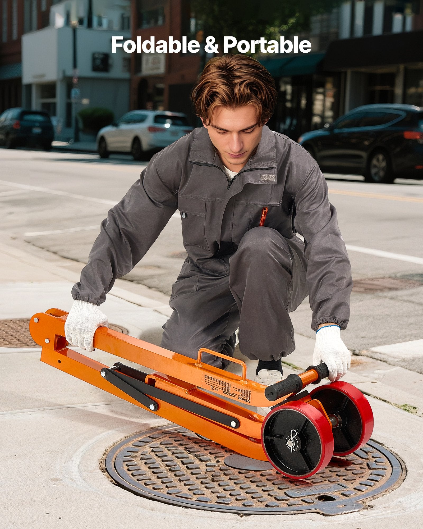 Magnetic Lid Lifter Dolly, 600 kg Pulling Capacity, Steel Dolly with Heavy Duty Magnet Lift and 2 Wheels, V952-YCXPDTCZH132WKOWY001V0