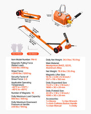Magnetic Lid Lifter Dolly, 600 kg Pulling Capacity, Steel Dolly with Heavy Duty Magnet Lift and 2 Wheels, V952-YCXPDTCZH132WKOWY001V0