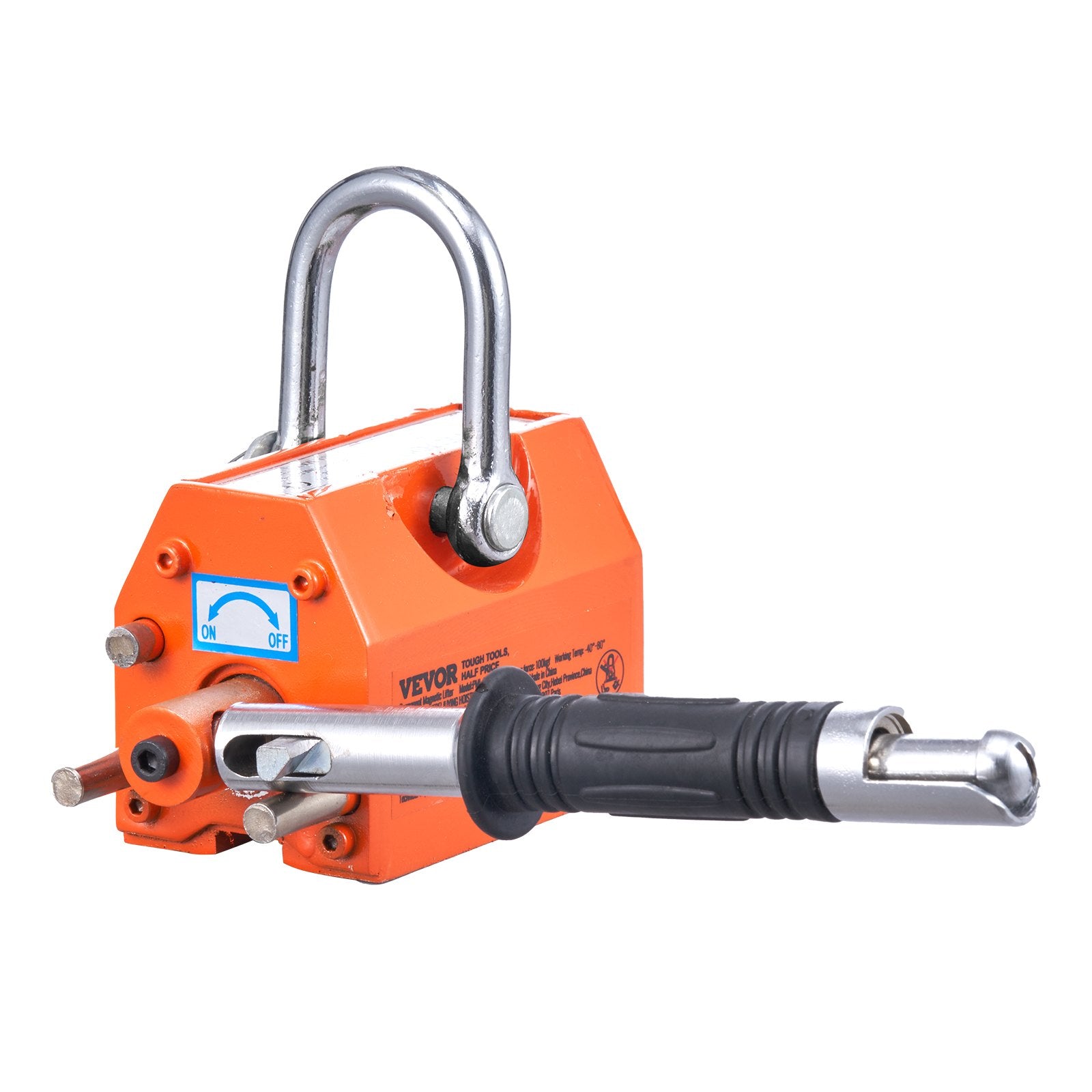 Magnetic Lifter, 100 kg/220 lbs Pulling Capacity, 2.5 Safety Factor, Neodymium & Steel, Lifting Magnet with V952-YCXPU100KGN42OJ37V0