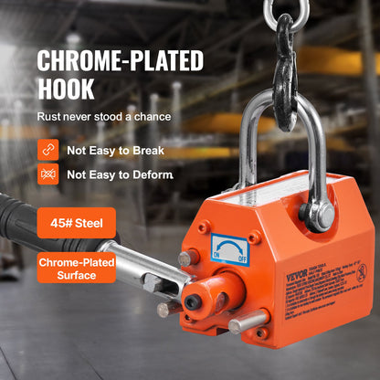 Magnetic Lifter, 100 kg/220 lbs Pulling Capacity, 2.5 Safety Factor, Neodymium & Steel, Lifting Magnet with V952-YCXPU100KGN42OJ37V0