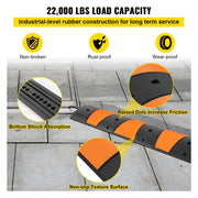 Rubber Speed Bump, 1 Pack 2 Channel Speed Bump Hump, 72"" Long Modular Speed Bump Rated 22000 LBS Loading, V952-YCZ721PCS2PCS6WA2V0