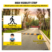 Rubber Speed Bump, 1 Pack 2 Channel Speed Bump Hump, 72"" Long Modular Speed Bump Rated 22000 LBS Loading, V952-YCZ721PCS2PCS6WA2V0