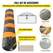 Rubber Speed Bump, 1 Pack 2 Channel Speed Bump Hump, 72"" Long Modular Speed Bump Rated 22000 LBS Loading, V952-YCZ721PCS2PCS6WA2V0